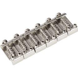 Fender Narrow Spacing Bridge Saddle for American Standard Stratocaster and Telecaster Guitars ('08-present), 6 Pack, Nickel 0075123049
