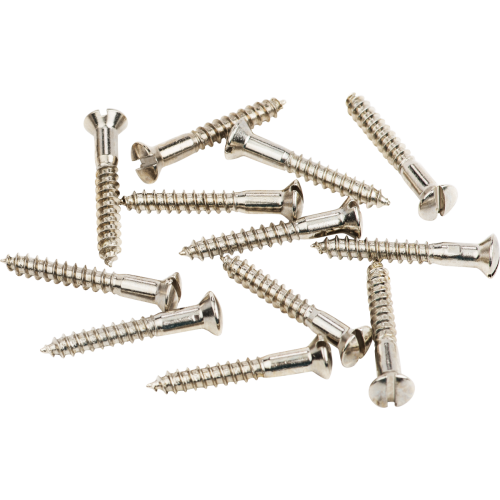 Fender Slot Head '52 Tele Bridge Plate Mounting Screws (12) - Nickel Plated 0018371049